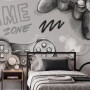 Tapeta mural Gaming z padami do konsoli i napisami Game Zone do pokoju gracza