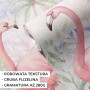 Tapeta mural dla dzieci z pastelowymi flamingami, palmami i tropikalną roślinnością do pokoju dziewczynki