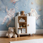 Tapeta mural dla dzieci z astronautą, rakietami, planetami i gwiazdami do pokoju chłopca