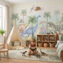 Tapeta mural dla dzieci z dinozaurami – tyranozaur, triceratops i prehistoryczny świat
