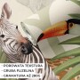 Tapeta mural Safari dla dzieci z lwem, żyrafą, słoniem i zebrą do pokoju dziecka
